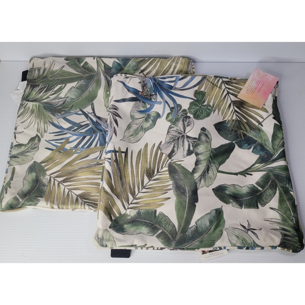 2 Madison Poland Tropical Elements World Traveler Collection Palm Pillows w TAGS